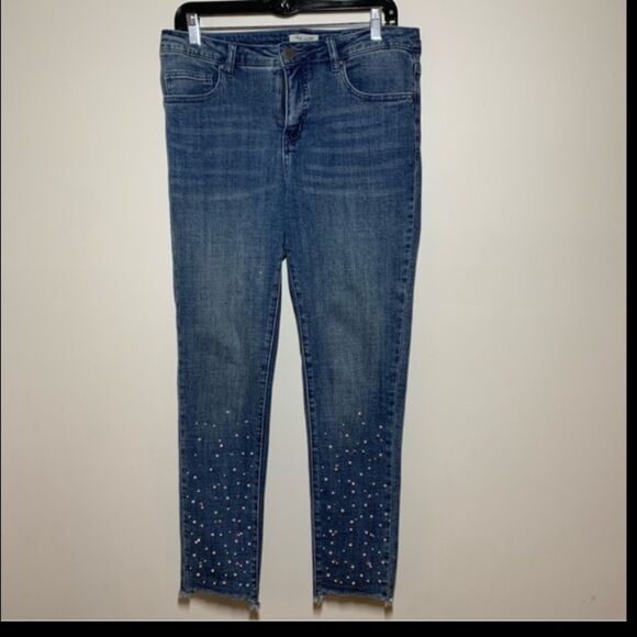 Tru Luxe Jeans embellished pearls Women’s size 6 straight leg boutique glam jean - Picture 7 of 7